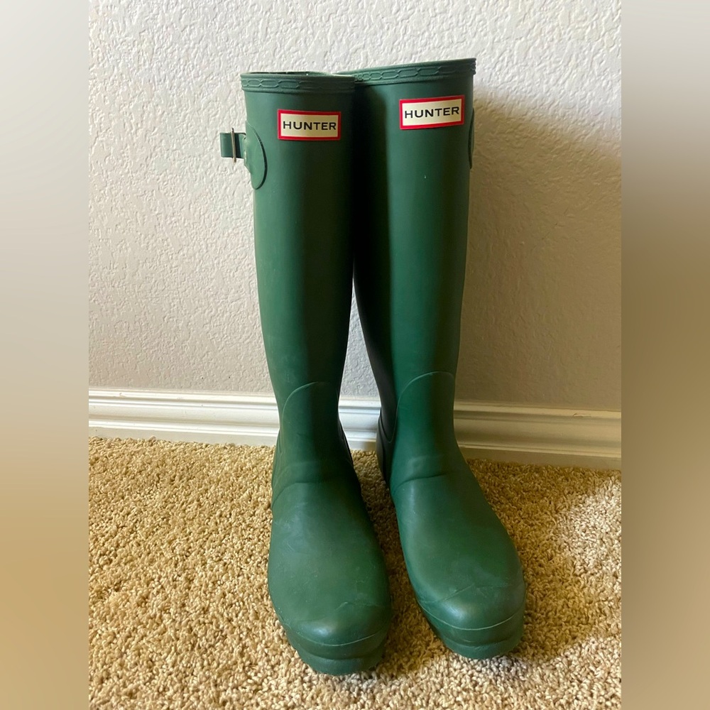 Hunter Green Tall Rain Boots